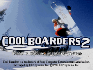 Cool Boarders 2 title screen for Playstation
